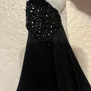 BNWT Ralph Lauren cocktail dress. Beaded shoulder straps, Black shimmery fabric